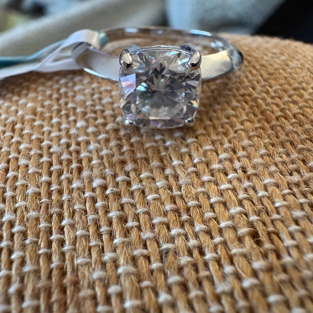 Solid Sterling Silver 2.78 Carat VVSD Square Cut Moissanite Engagement Ring 8